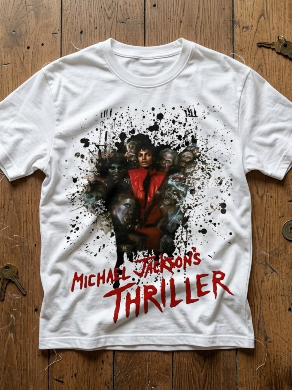 Vintage Michael Jackson Thriller Graphic Tee Retro Horror Pop Music Shirt